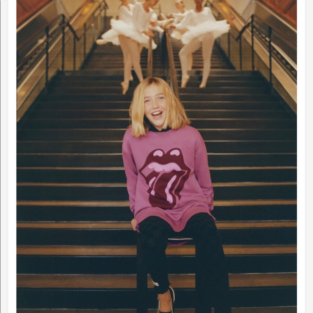 Zara THE ROLLING STONES Girls Sweatshirt Dress